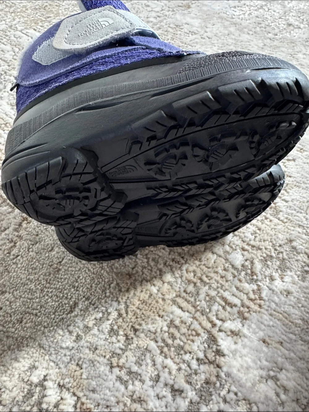 The North Face Kids Purple and Black Winter Boots with Light Blue Strap 9T